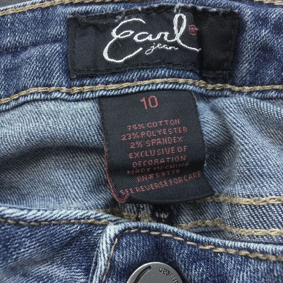 Earl Jeans Womens Size 10 Cropped Embroidered Butterfly Floral Raw Hem Vintage - Picture 5 of 5